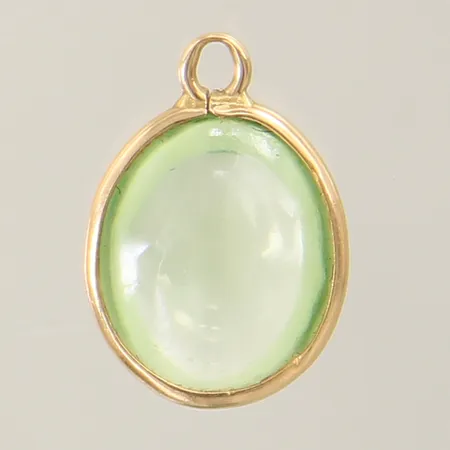 Hänge med grön syntetisk spinell 20x11mm 18K  Vikt: 1,2 g