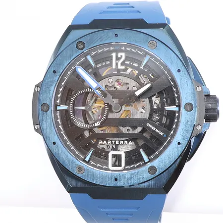 Armbandsur Parterra Palawan Blue Limited Edition, automatisk, Ø44mm, serienr: 100178, modellnr: 018/250, nypris 4500£, nyskick, med cert och box