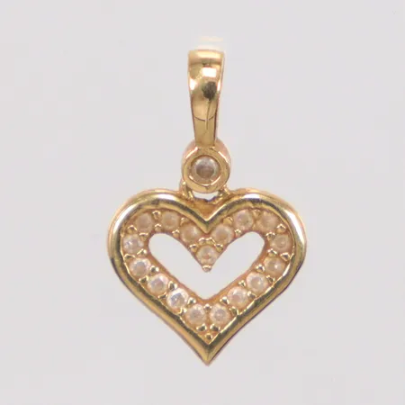 Hänge hjärta ostämplad 1,7cm 18k Vikt: 0,6 g