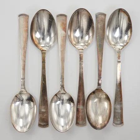 Matskedar 6st Rosenholm GAB längd ca 20cm silver 830/1000 Vikt: 331,7 g