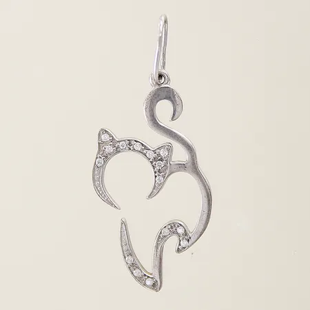 Hänge med vita stenar 45x19mm silver 925/1000 Vikt: 2,5 g