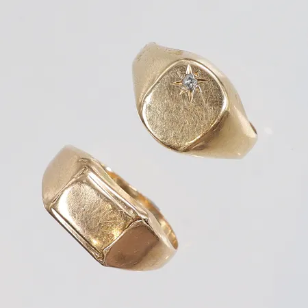 Diverse guld (2 ringar), defekt, 18K Vikt: 6,5 g