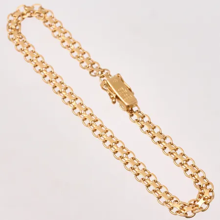 Armband 18,5cm, Xlänk, bredd 4,6mm, Bröderna Hedens Guldatelje, 18K guld, 6,21g.