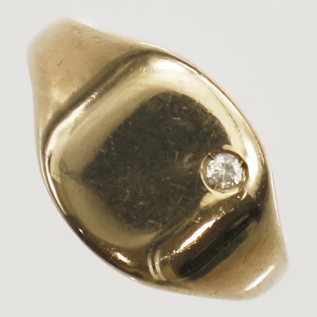 Klackring med vit sten stl:19¾, bredd 3,2-12,7mm 9K  Vikt: 5,2 g