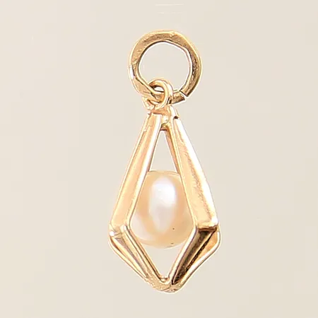 Hänge med odlad saltvattenpärla 16x8mm 18K Vikt: 0,7 g