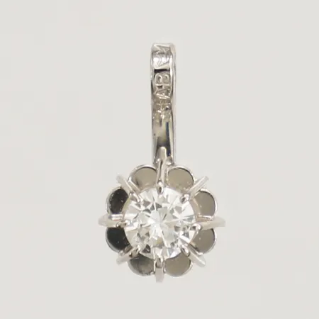 Hänge med diamant 1x0,16ct längd 10mm, bredd 11,9mm 18K Vikt: 0,5 g