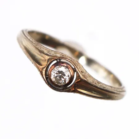 Ring med diamant, stl:18, vitguld, 18K. Vikt: 2,9 g