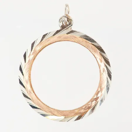 Hänge ram röd/vitguld 33x25mm 14K Vikt: 3 g