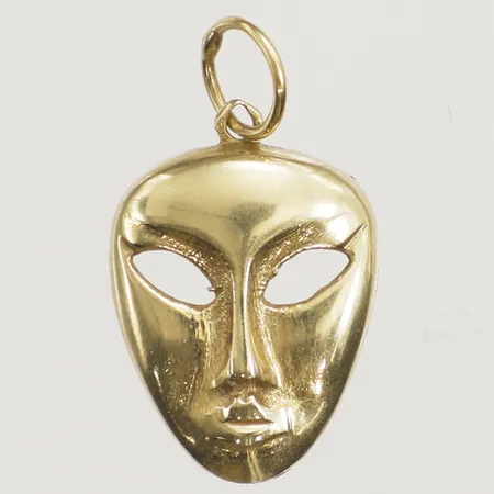 Hänge Teatermask längd: ca 2,2cm bredd: ca 13mm, 14K Vikt: 1,6 g