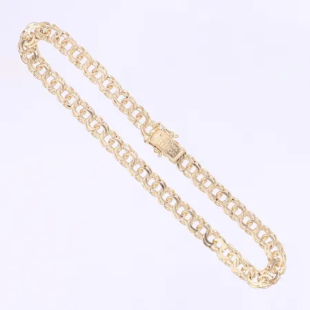 Armband Bismarck längd 22cm bredd 6mm kistlås 18K Vikt: 13,7 g