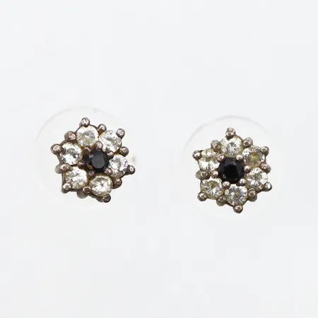 Örhängen med vita och blå sten, Ø8,2mm, 925/1000 silver. Vikt: 2,1 g