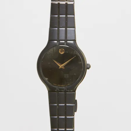 Armbandsur Movado, "The Museum Watch" 24mm, quartz, går ej behov av batteribyte, etui, inga övriga tillbehör. Vikt: 0 g