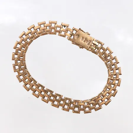 Armband, längd 21cm, bredd 9,6mm, 18K. Vikt: 27,4 g