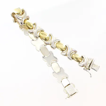 Armband längd 18,5cm, bredd 11mm, delvist förgylld, slitage, silver 925/1000 Vikt: 18,7 g