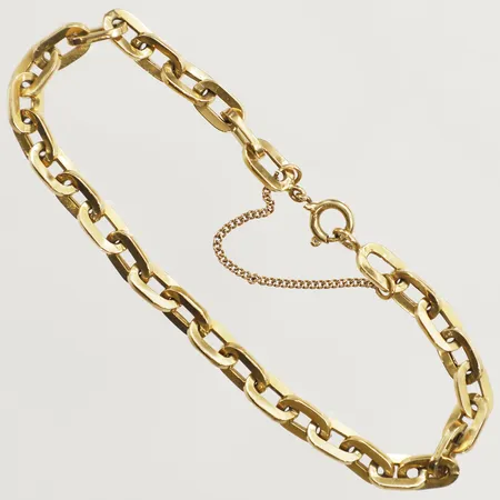 Armband Ankar med säkerhetskedja 20cm bredd 5,6mm ihålig 18K Vikt: 6,6 g
