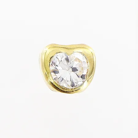 Udda örhänge 4x5mm, vit sten, stopp saknas, 18K Vikt: 0,2 g
