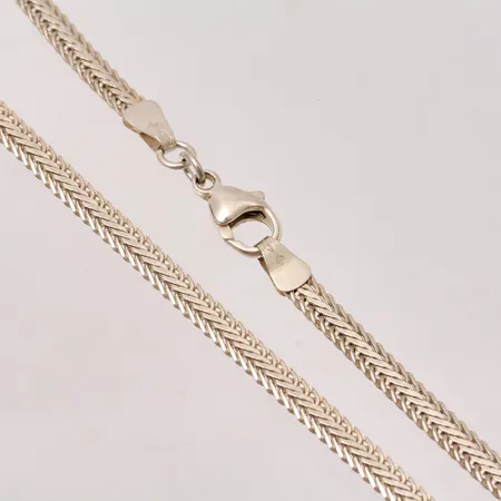 Collier 40cm, Rävsvans, bredd 3,5mm, Balestera, silver 925/1000, 8g.