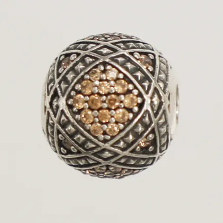 Hänge/Bead gula stenar Thomas Sabo, Ø11mm silver 925/1000 Vikt: 3 g