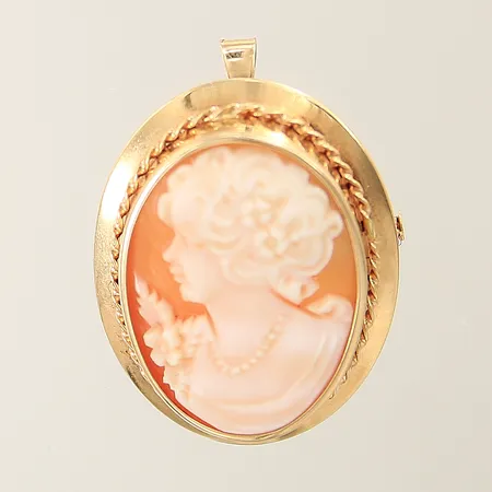 Hänge/Brosch med kamé 36x24mm 18K Vikt: 5,5 g