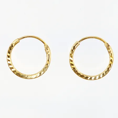 Ett par örhängen Ø14mm 18K Vikt: 1 g