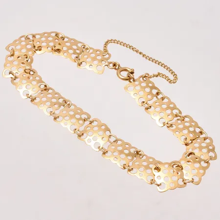 Armband i 18K guld, längd ca 17cm, bredd ca 9mm, säkerhetskedja, 6,41g. 