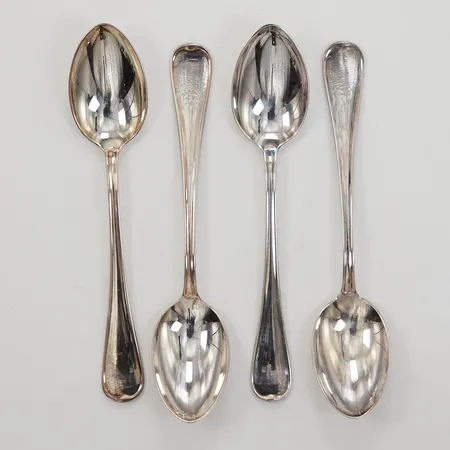  4 Kaffeskedar modell Svensk 12cm GAB Silver 830/1000 Vikt: 61,1 g