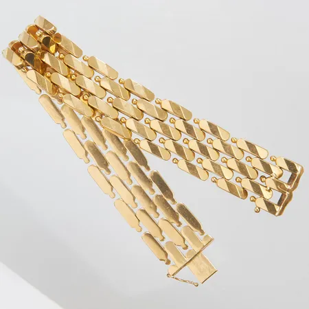 Armband längd 20cm, bredd 18mm, bucklig, 18K Vikt: 44,3 g