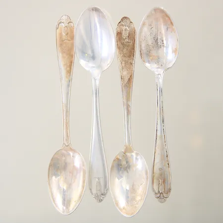 4 Kaffeskedar modell Vasa längd 11cm GAB silver 830/1000 Vikt: 43,6 g