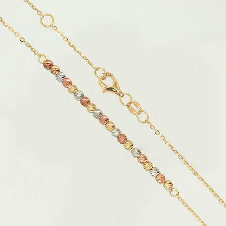 Halscollier Ankar och kulor trefärgade, längd 46cm bredd 1-3mm, 18K 3,6g Vikt: 3,6 g