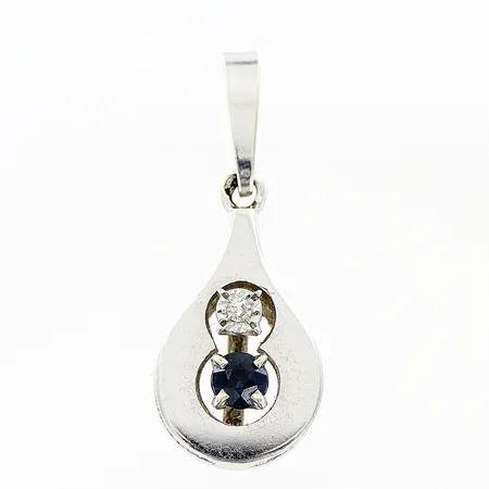 Hänge diamant 21x7mm ca 0,005ct 8/8-slipad, safir, 18K Vikt: 1,9 g
