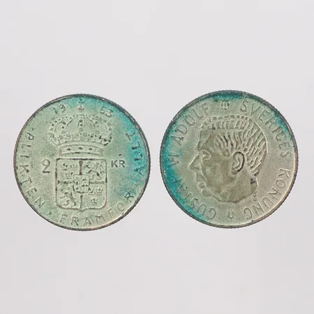 2st 2kr silvermynt 40% Vikt: 28 g