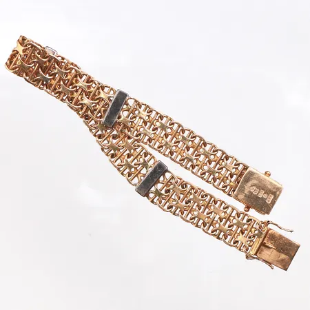 Armband x-länk, vitguld detaljer, längd 20cm, bredd 12,1mm, 18K. Vikt: 29,3 g