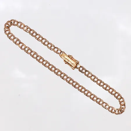 Armband Bismarck, längd 19, bredd 3,6, 18K. Vikt: 4,1 g