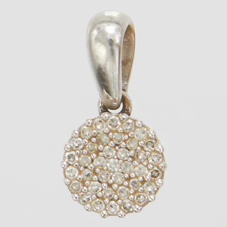 Hänge, åttkantslipade diamanter 37xca0,0025ct, 13x6,5mm, GHA, vitguld, 18K. Vikt: 0,9 g