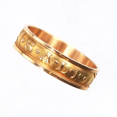 Ring mönstrad, stl:21, 18K. Vikt: 6 g