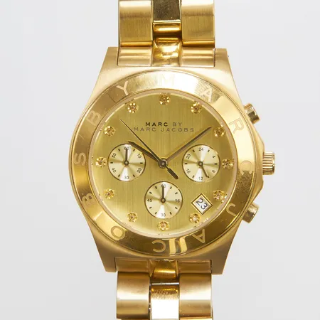 Damur, Marc By Marc Jacobs, Ø40mm, kronograf, quartz, stål,  datum, behov av batteribyte, box, inga övriga tillbehör
