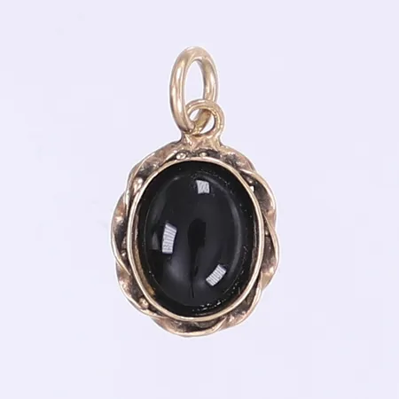 Hänge med svart sten längd 20mm bredd 10mm ostämplat silver Vikt: 0,9 g