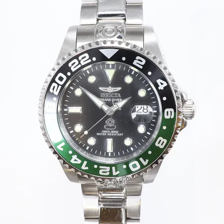 Herrur Invicta Grand Diver, automatisk, Ø46mm, modellnr: 21866, datum, glasbaksida, stål, inga övriga tillbehör