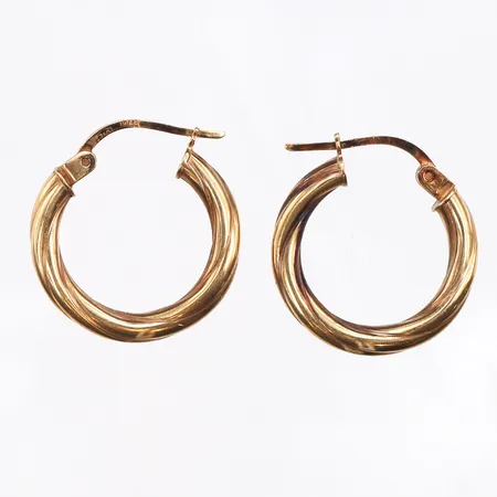 Örhängen runda, Ø18,5mm, 18k. Vikt: 2 g