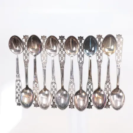 12st Kaffeskedar modell Princess längd 10,5cm Cesons silver 830/1000 Vikt: 112,8 g