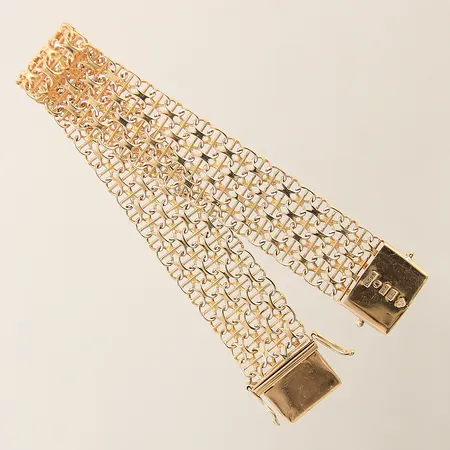 Armband X-länk med stav längd 19,5cm bredd 17mm 18K Vikt: 23,8 g