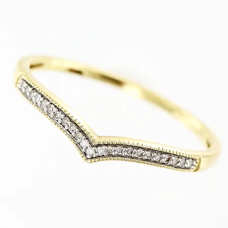 Ring Guldfynd stl:19, diamanter ca 24 x ca0,005ct, 18K Vikt: 1,6 g