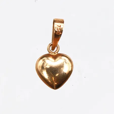 Hänge hjärta, längd 12,8mm, bredd 2,2-7,2mm, 18K. Vikt: 0,3 g