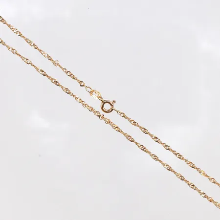 Kedja Singapore, längd 60cm, bredd 1,4mm, 18K. Vikt: 3,9 g