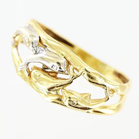 Ring stl:17, defekt skena, 18K Vikt: 1 g
