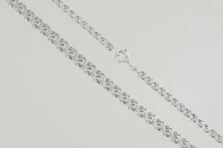 Halskedja bismark längd 46 cm bredd 4-6 mm, silver 835/1000 Vikt: 15,1 g