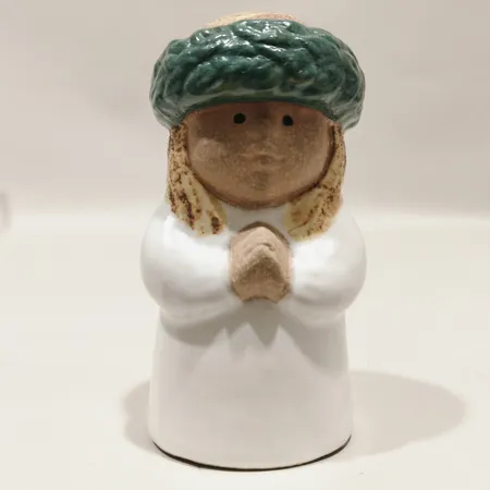 Figurin ljushållare Lucia ur serien Adventsbarn Lisa Larson för Gustavsberg, ca 11cm stämpelmärkt