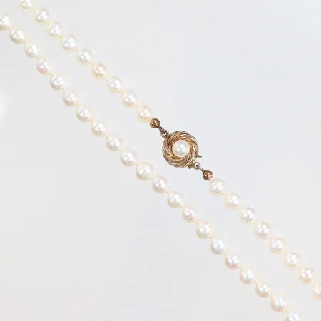 Collier med odlade pärlor 47cm Øca5,8-6,2mm lås i 18K stämplat JKa bruttovikt 20,4g