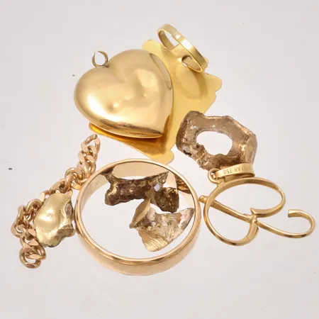 Diverse defekt guld, 18K, 10,35g. 