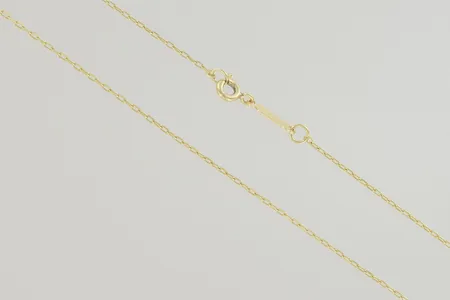 Halskedja längd 39 cm bredd 1 mm, 14K Vikt: 1,6 g